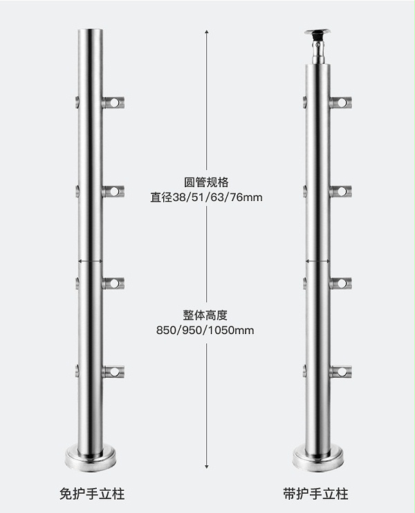 不锈钢穿管立柱